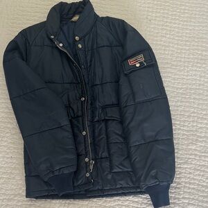 Vintage racing Men's Navy Puffer Jacket